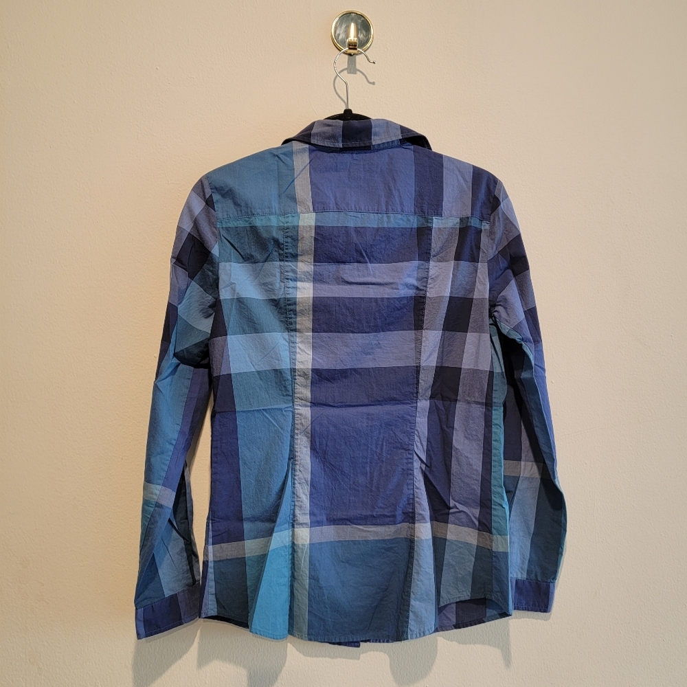 Burberry Brit womens size xs small novacheck blue plaid cotton shirt - Picture 2 of 15